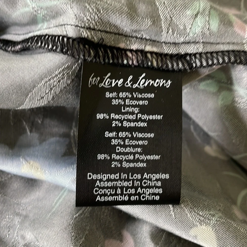 FOR LOVE AND LEMONS Lexy dress size S black floral longsleeve mini - Picture 7 of 8